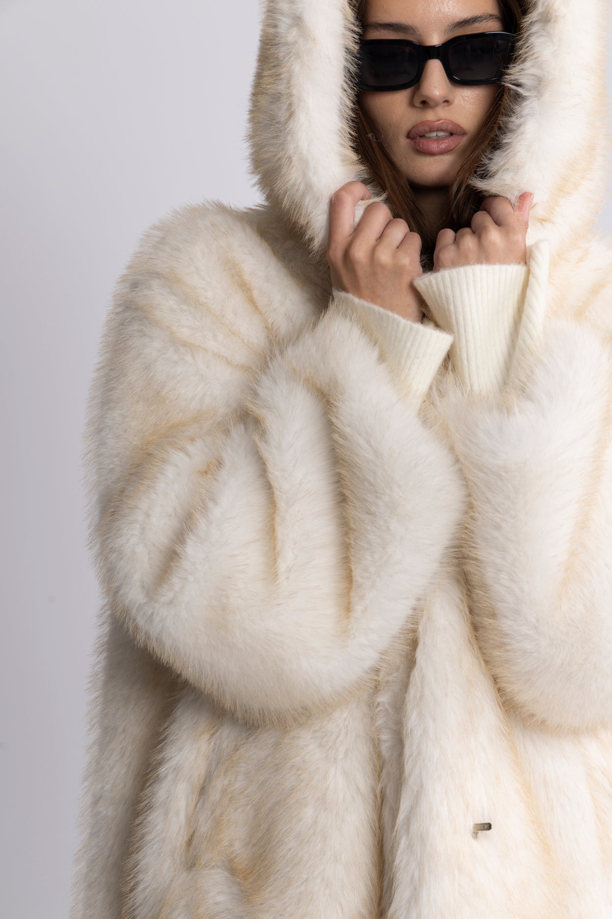Astrid Faux Fur Coat - Creme