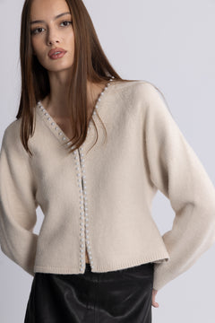 Sara Pearl Cardigan - Ivory