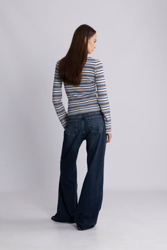Marte Ls Stripe Polo - Blue