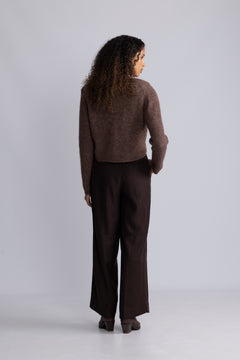 Sia Ras Ls Knit Cropped Cardigan - Fungi