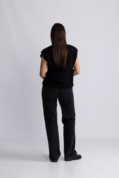 Lulu Sl Knit Vest - Black