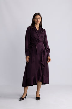 Iza Midi Dress - Burgundy