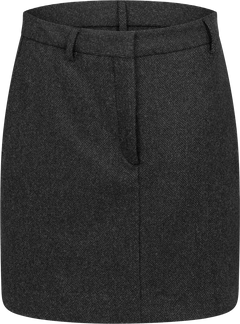 Kaya-Elin Wool Blend Skirt - Black Herringbone