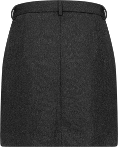 Kaya-Elin Wool Blend Skirt - Black Herringbone