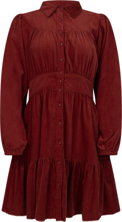 Vicky Dress - Ruby Corduroy