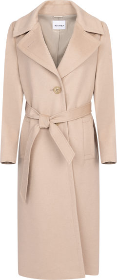 Cashmere Coat W Clareta Belt Long - Light Camel