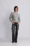 Yasluris Ls Wool Blend Knit Pullover - Ljusgrå Melange