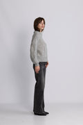Yasluris Ls Wool Blend Knit Pullover - Ljusgrå Melange