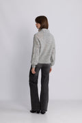 Yasluris Ls Wool Blend Knit Pullover - Ljusgrå Melange