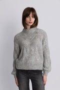 Yasluris Ls Wool Blend Knit Pullover - Ljusgrå Melange