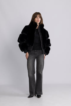 Furry Ski Jacket - Black