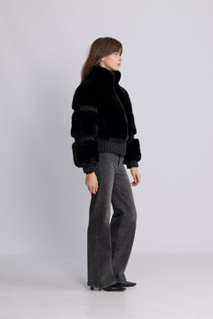 Furry Ski Jacket - Black