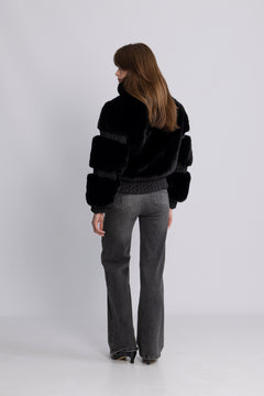 Furry Ski Jacket - Black