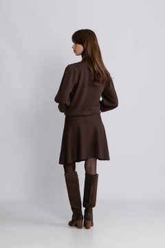 Yasfonny Hw Knit Skirt - Chocolate Brown