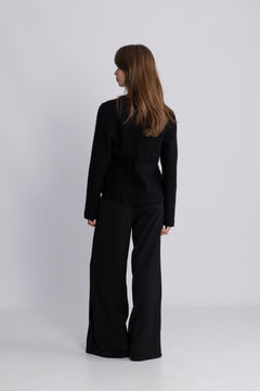 Darla Ls Knit Button Cardigan Ex - Black