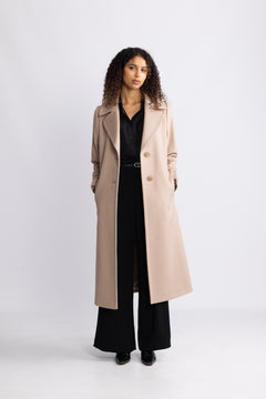 Cashmere Coat W Clareta Belt Long - Light Camel