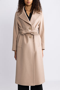 Cashmere Coat W Clareta Belt Long - Light Camel