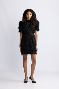 Yasilza 2/4 Sequin Dress - Black