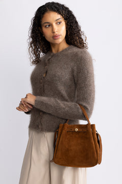 Romy Suede Bucket Bag - Caramel