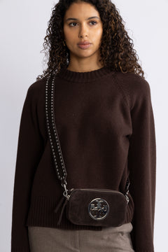 Miller Suede Mini Crossbody Bag - Shadow Oak