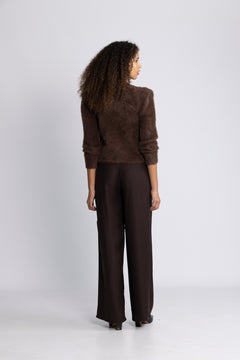 Yasmey Ls Knit Cardgian - Hot Fudge
