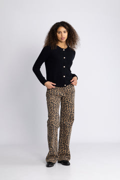 Boucle C-Neck Cardigan - Black