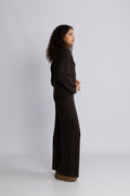 Cathrine Cashmere Cable Knit Sweater - Mörkbrun