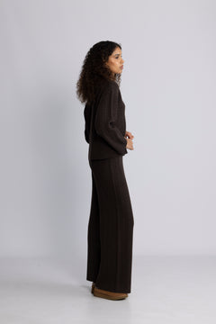 Cathrine Cashmere Cable Knit Sweater - Dark Brown