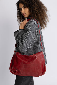 Peony Hobo Bag - Dark Red