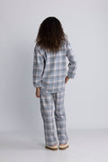 Flannel Pyjamas Set - Dusty Blue