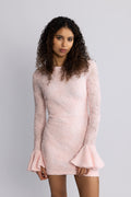 Mesh Frill Mini Dress - Orchid Ice