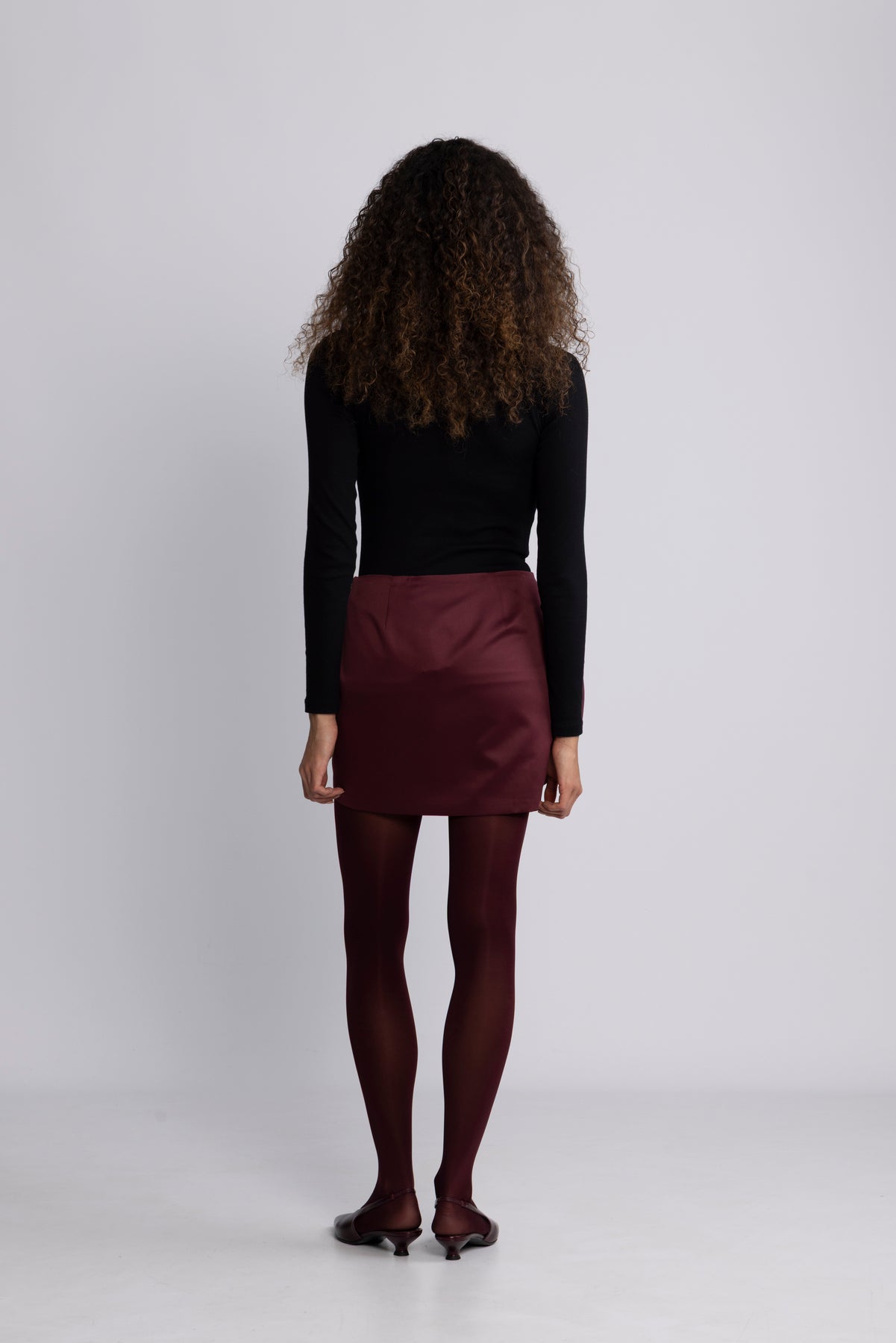 ROTATE Birger Christensen Satin Big Flower Skirt - Zinfandel