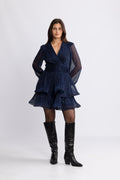 Jade Wave Plisséklänning - Navy