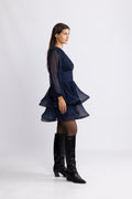 Jade Wave Plisséklänning - Navy