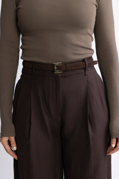 Nicola Belt - Dark Brown Suede