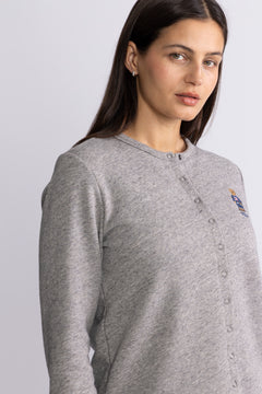 Polo Bear French Terry Cardigan - Dark Vintage Heather