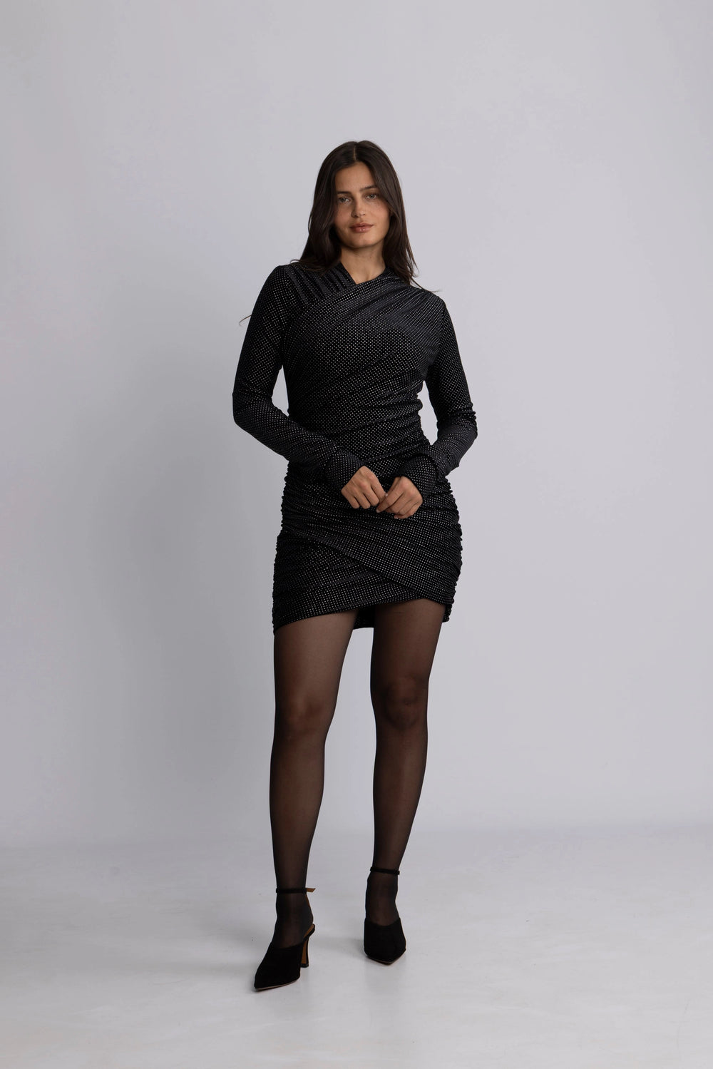 Velvet Ls Mini Dress - Black