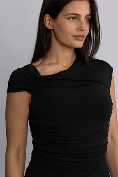 Maxi Asymmetric Dress - Black