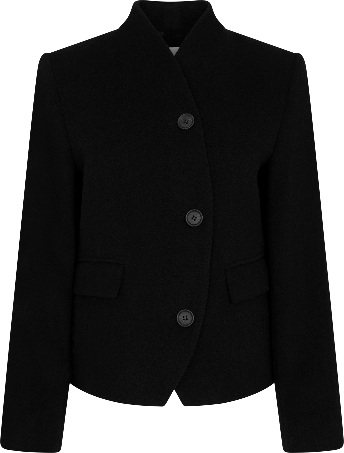 Short Curved Jacket - Svart