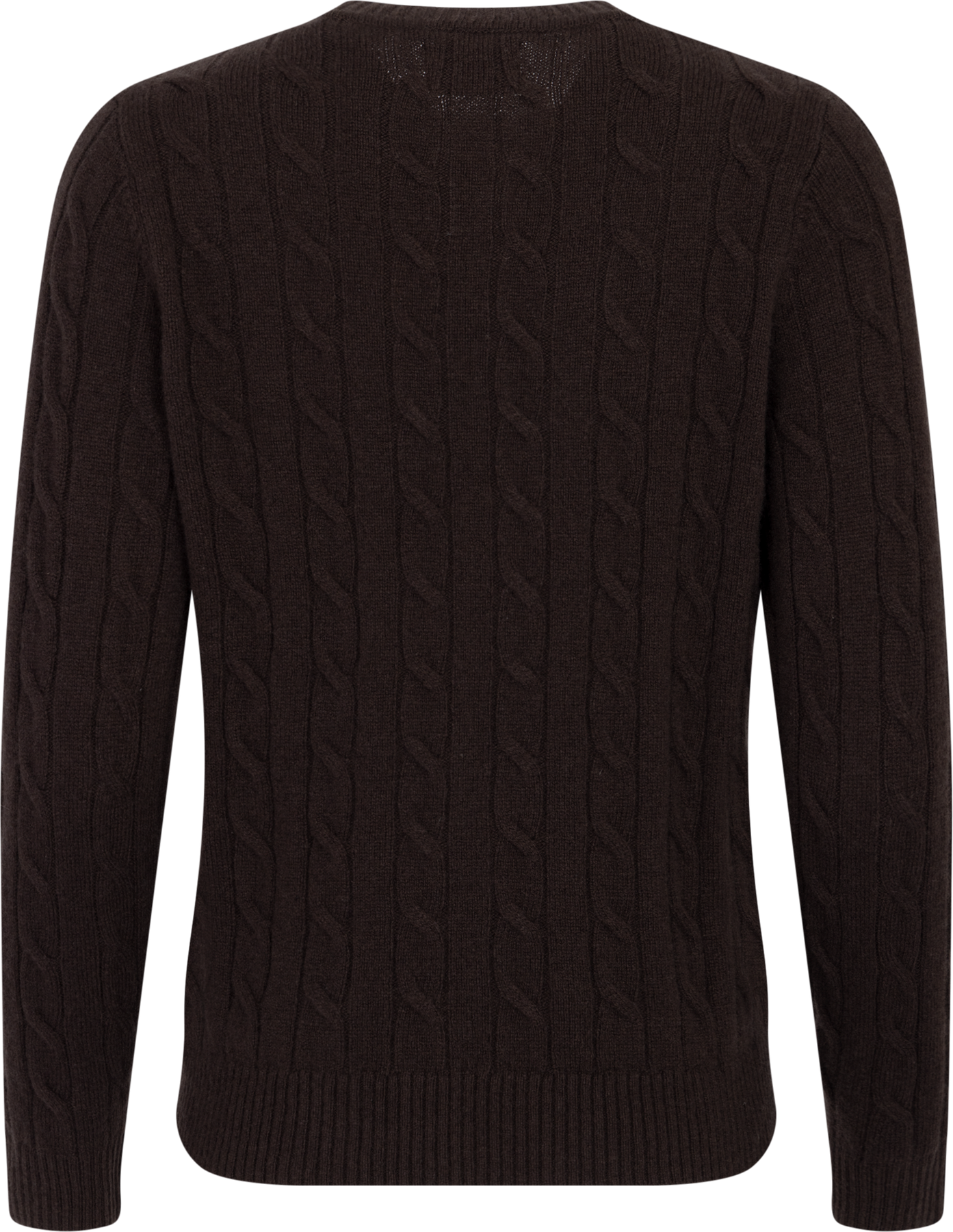 GANT Lambswool Cable C-Neck - Deep Brown