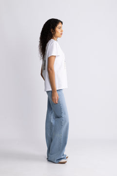 Basic Cotton Jersey Animals Relaxed T-Shirt - Bright White
