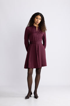 Paola Regular Ls Short Shirt Dress B - Fig