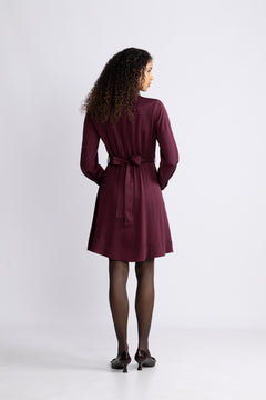 Paola Regular Ls Short Shirt Dress B - Fig