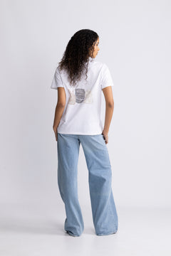 Basic Cotton Jersey Animals Relaxed T-Shirt - Bright White