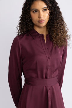 Paola Regular Ls Short Shirt Dress B - Fig