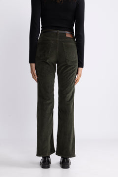 Slim Flare Stretch Corduroy Jeans - Green Lagoon