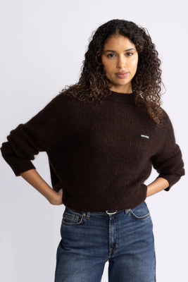 Light Knit Logo Sweater - Chicory Coffee
