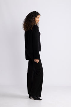 Gabriella Ls Knit High Neck - Black