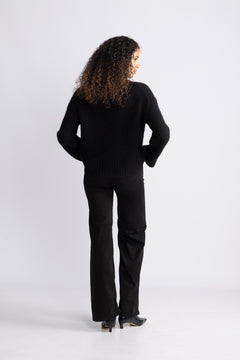 Gabriella Ls Knit High Neck - Black