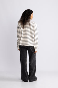 Pique Longsleeve Polo - Egret Comb.